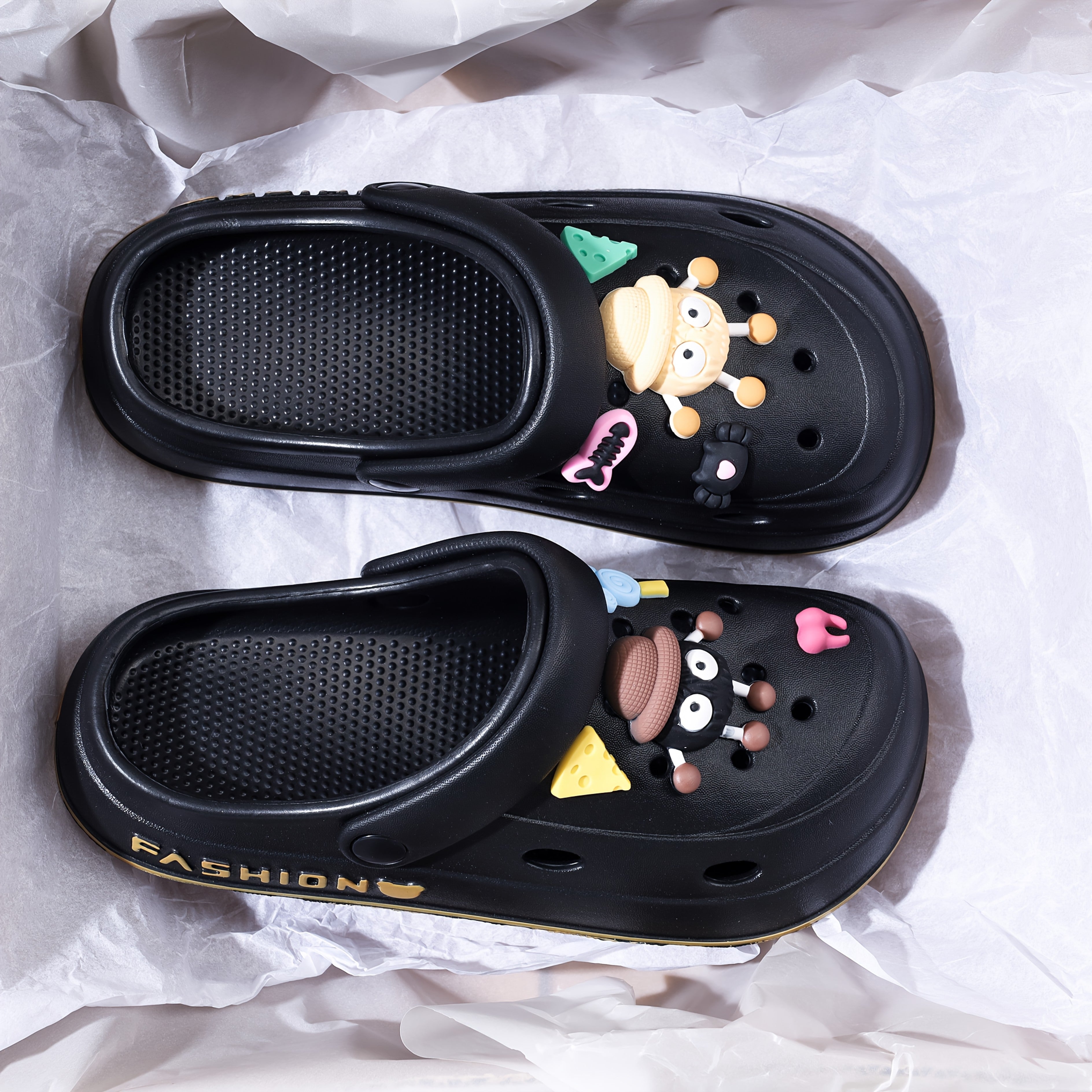 Women’s Cute Coal Ball EVA Hole Shoes – Kawaii J-K Fashion Summer Clogs, Dual Wear