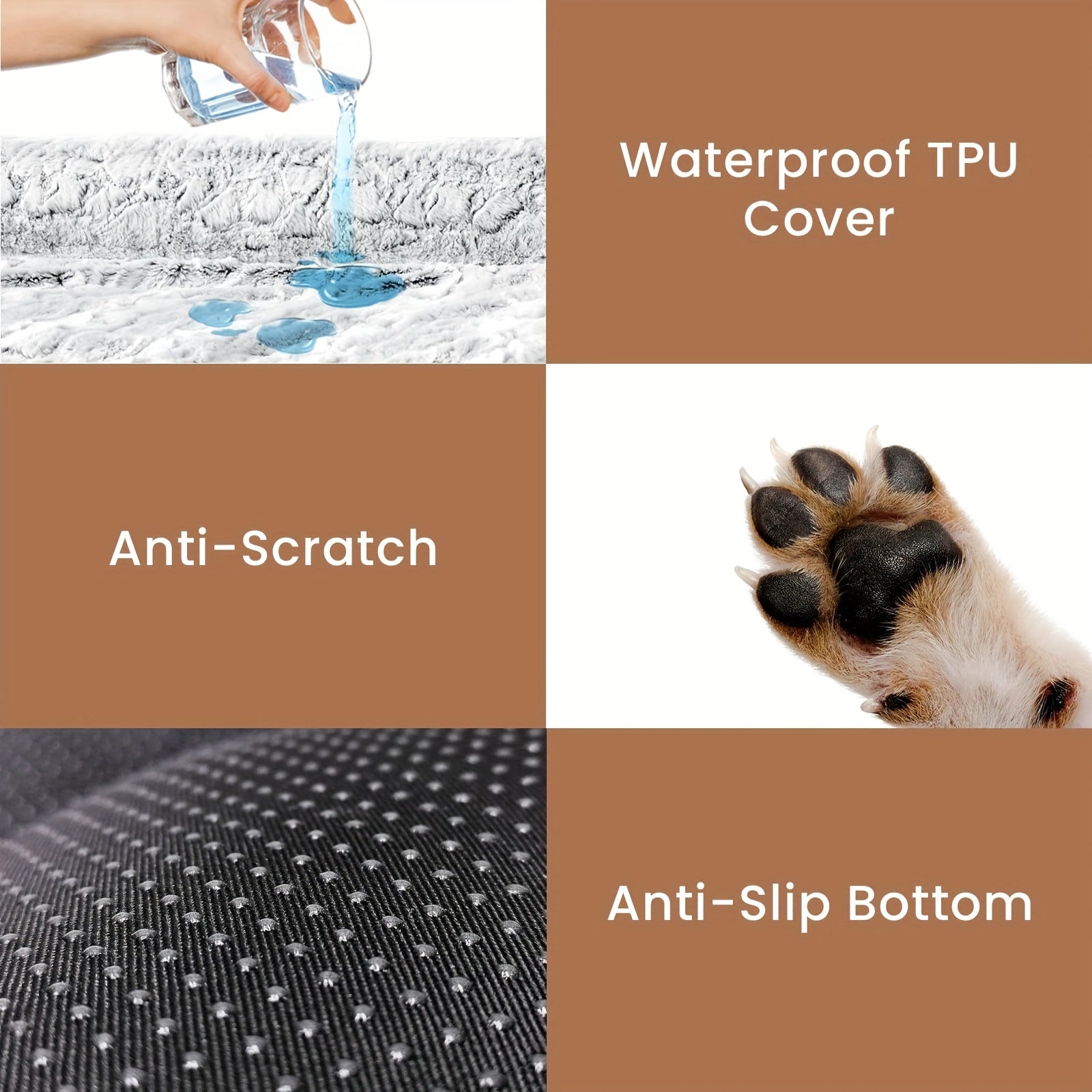 Washable Dog Bed for Medium & Large Dogs – Soft Faux Fur Crate Mat