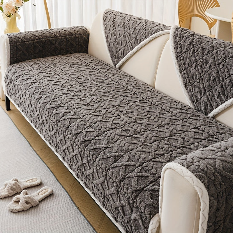 Bosimi Machine Washable Sofa Cover Plush Padded & Non-Slip