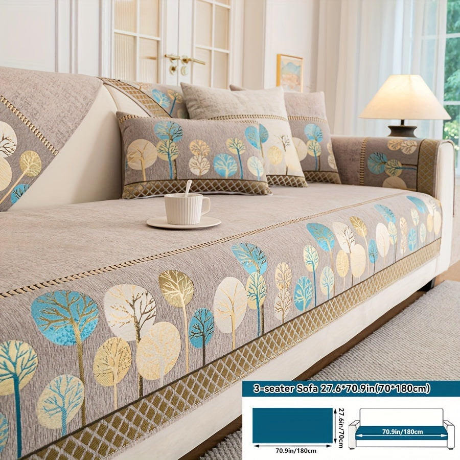 Luxurious Bohemian Chenille Sofa Cover – Non-Slip, Pet-Friendly, Washable