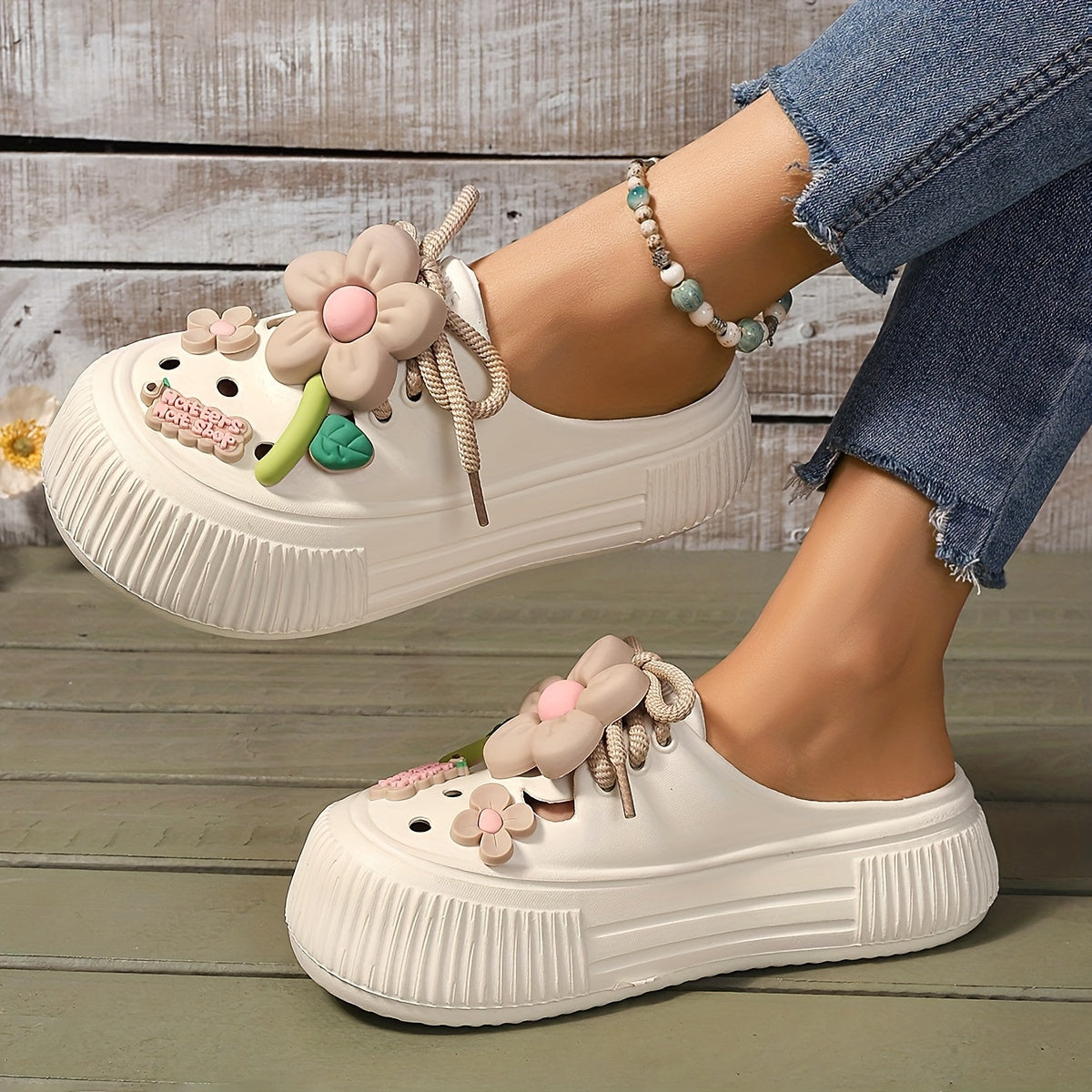 Vibrant Sunflower EVA Mules – Breathable Slip-Resistant Garden & Beach Clogs