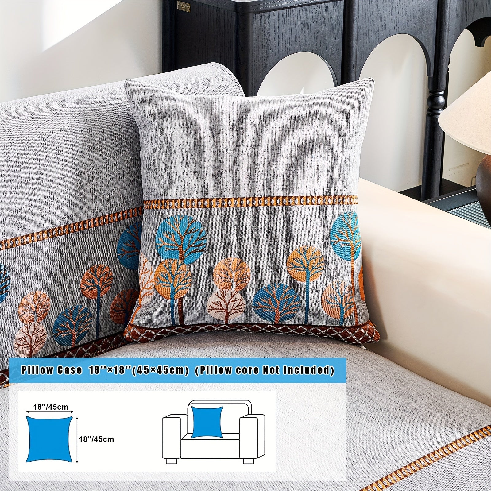Bohemia Chenille Sofa Cover Geometric Embroidery & Pet-Friendly