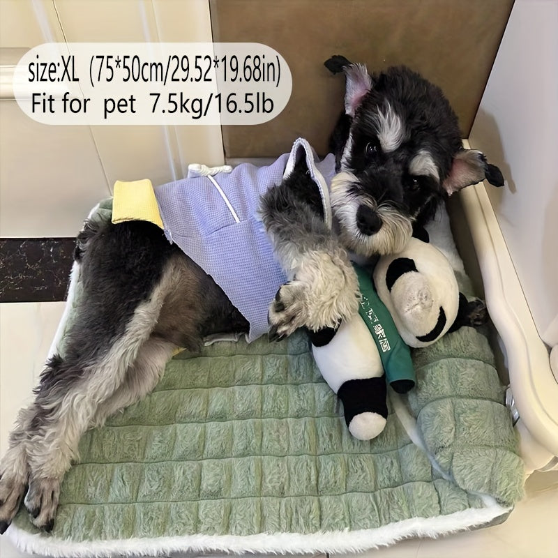 Four Seasons Dog Mat Washable Winter Sleeping Pad for Dogs, Green Soft Spinal Protection