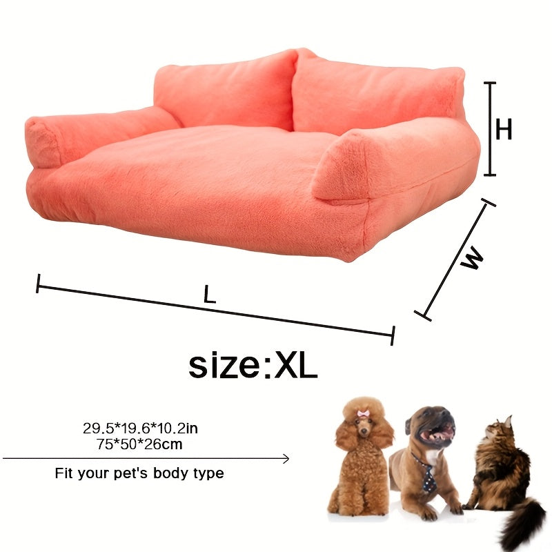 Fluffy Plush Pet Sofa Bed – Soft Calming Couch for Cats & Dogs