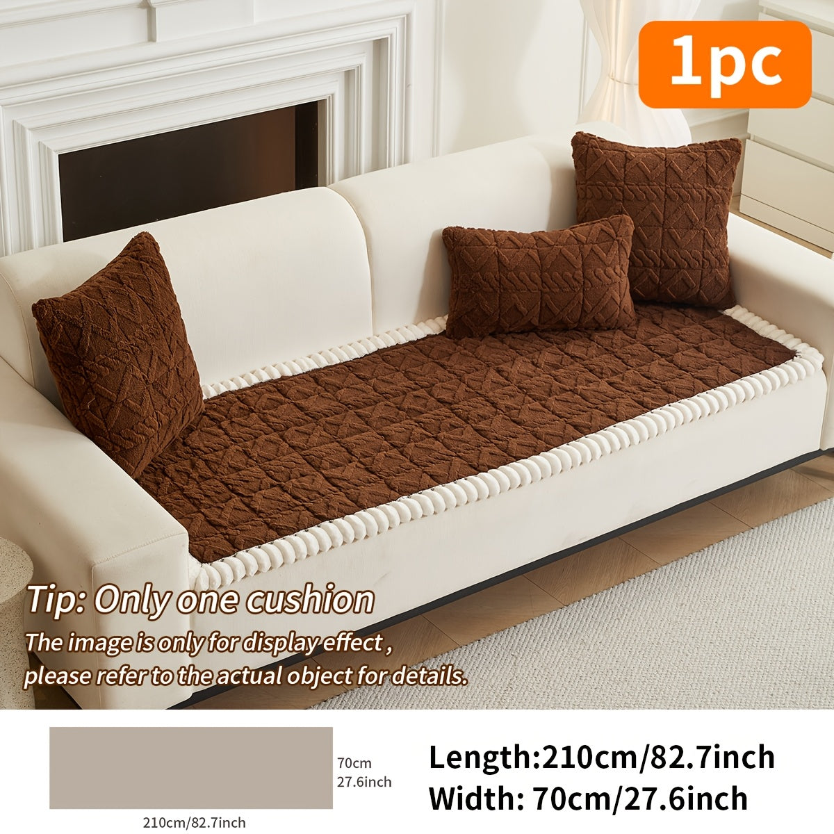 Soft Quilted Sofa Cushion – Thick Polyester, Warm for Autumn & Winter, 2–4 Seater