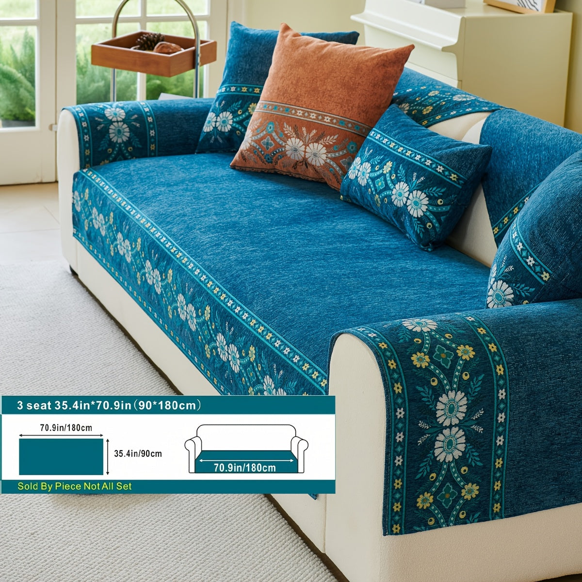 Luxury Anti-slip Venice Sofa Mat | 4-Season Chenille Sofa Cover