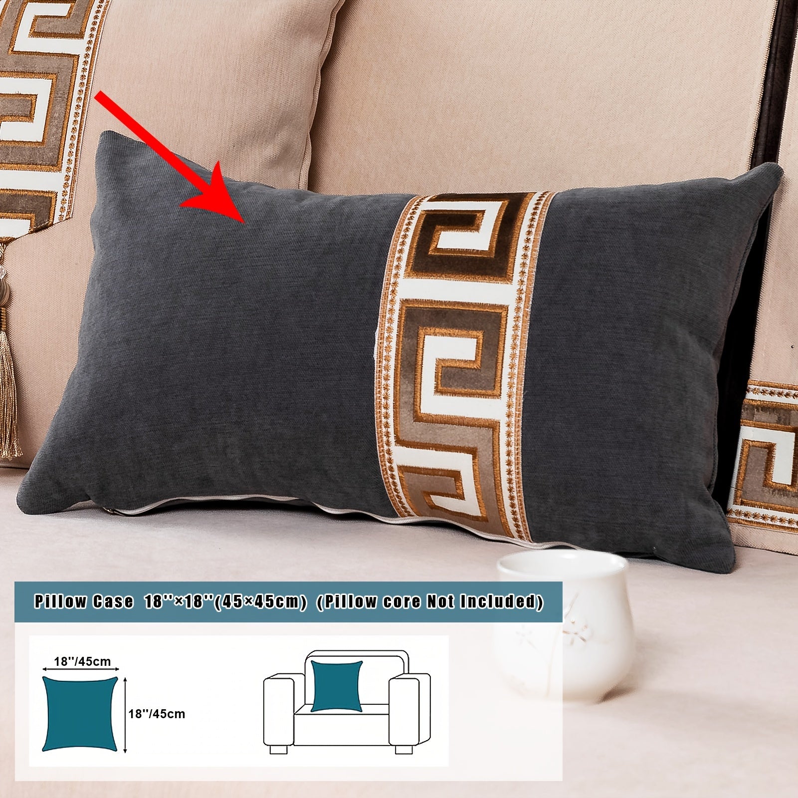 European Light Luxury Sofa Cover Cushion Nordic Snowy Design