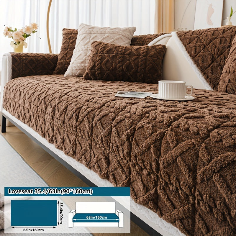 Bosimi Machine Washable Sofa Cover Plush Padded & Non-Slip