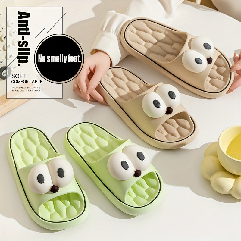 Women’s Comfortable EVA Flip-Flops – Soft, Playful Face Design for Home & Beach