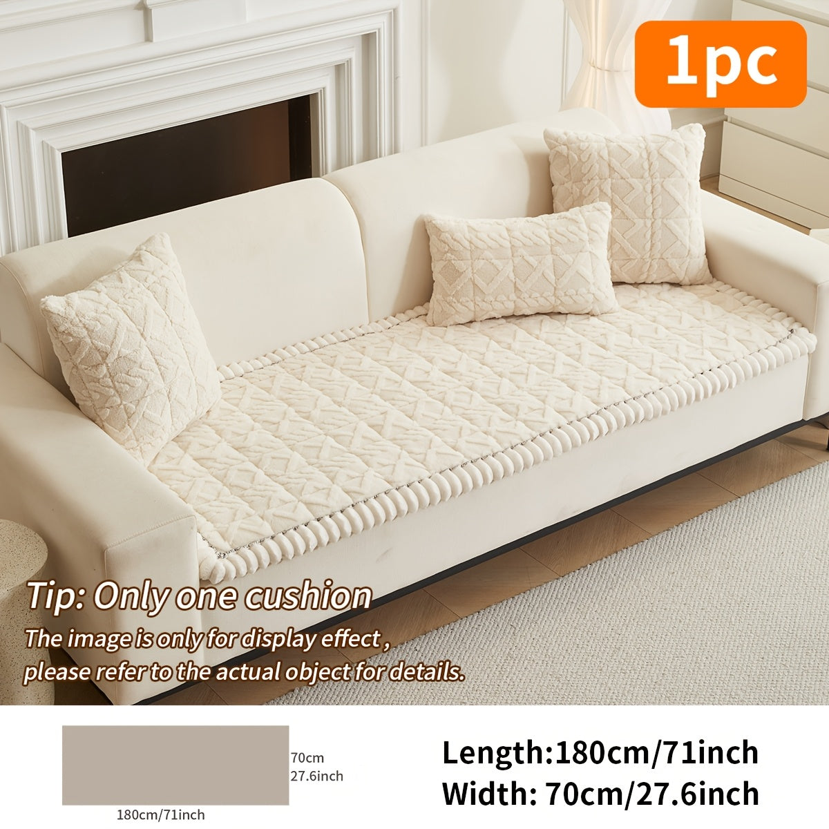 Soft Quilted Sofa Cushion – Thick Polyester, Warm for Autumn & Winter, 2–4 Seater