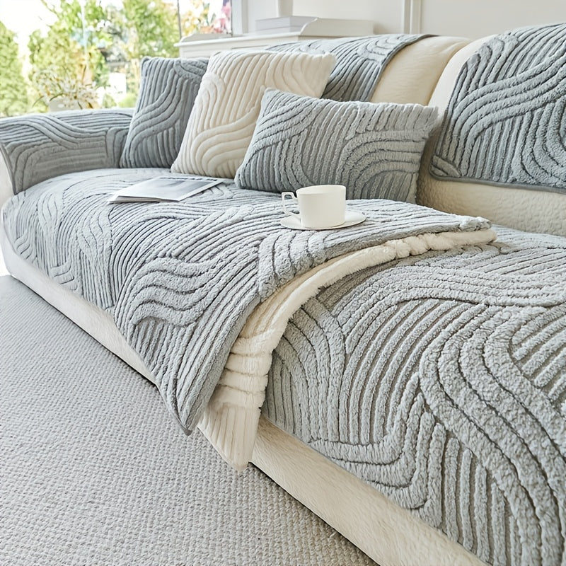 Plush Non-Slip Sofa Cover – Luxury Pet-Friendly Washable Couch Protector