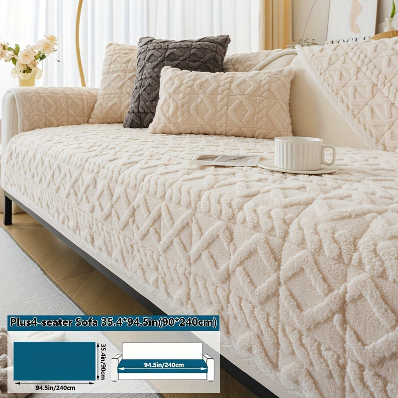 Bosimi Machine Washable Sofa Cover Plush Padded & Non-Slip