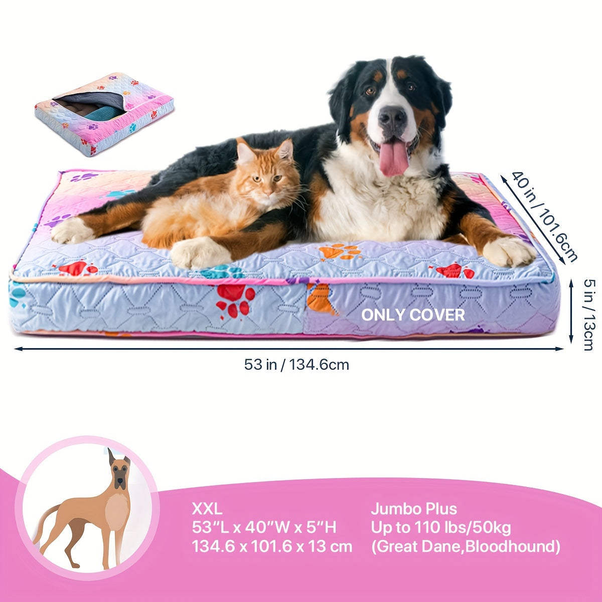 Dog Bed Protector Removable, Washable, Anti-Leak Paw Cover