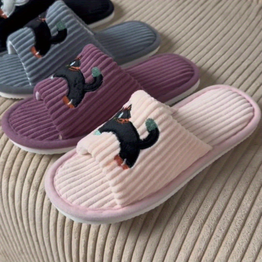 Cute Kitten Slip-On Slippers – Soft, Non-Slip & Cozy