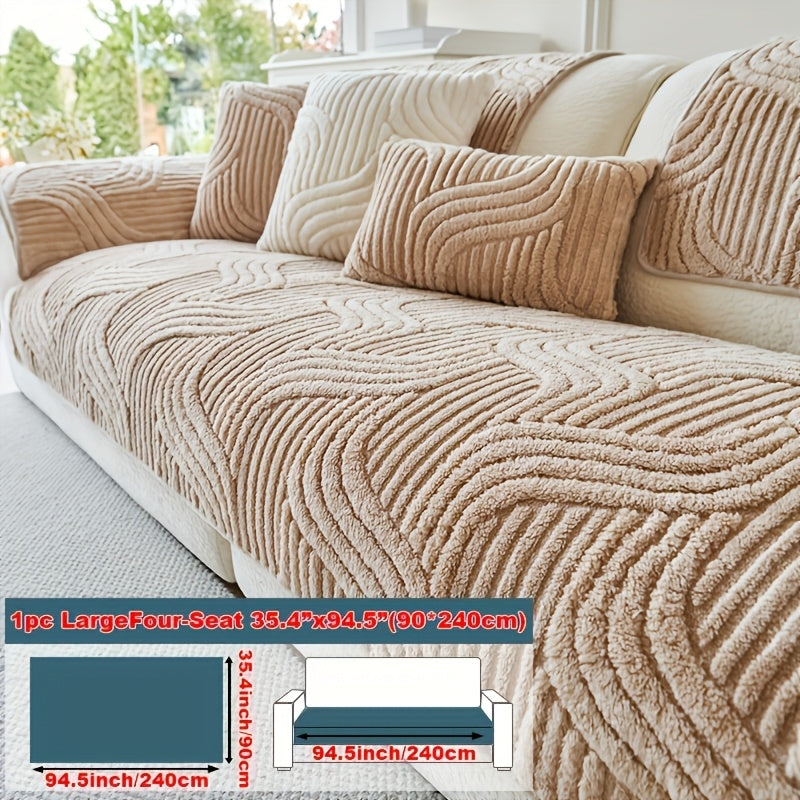 Plush Non-Slip Sofa Cover – Luxury Pet-Friendly Washable Couch Protector