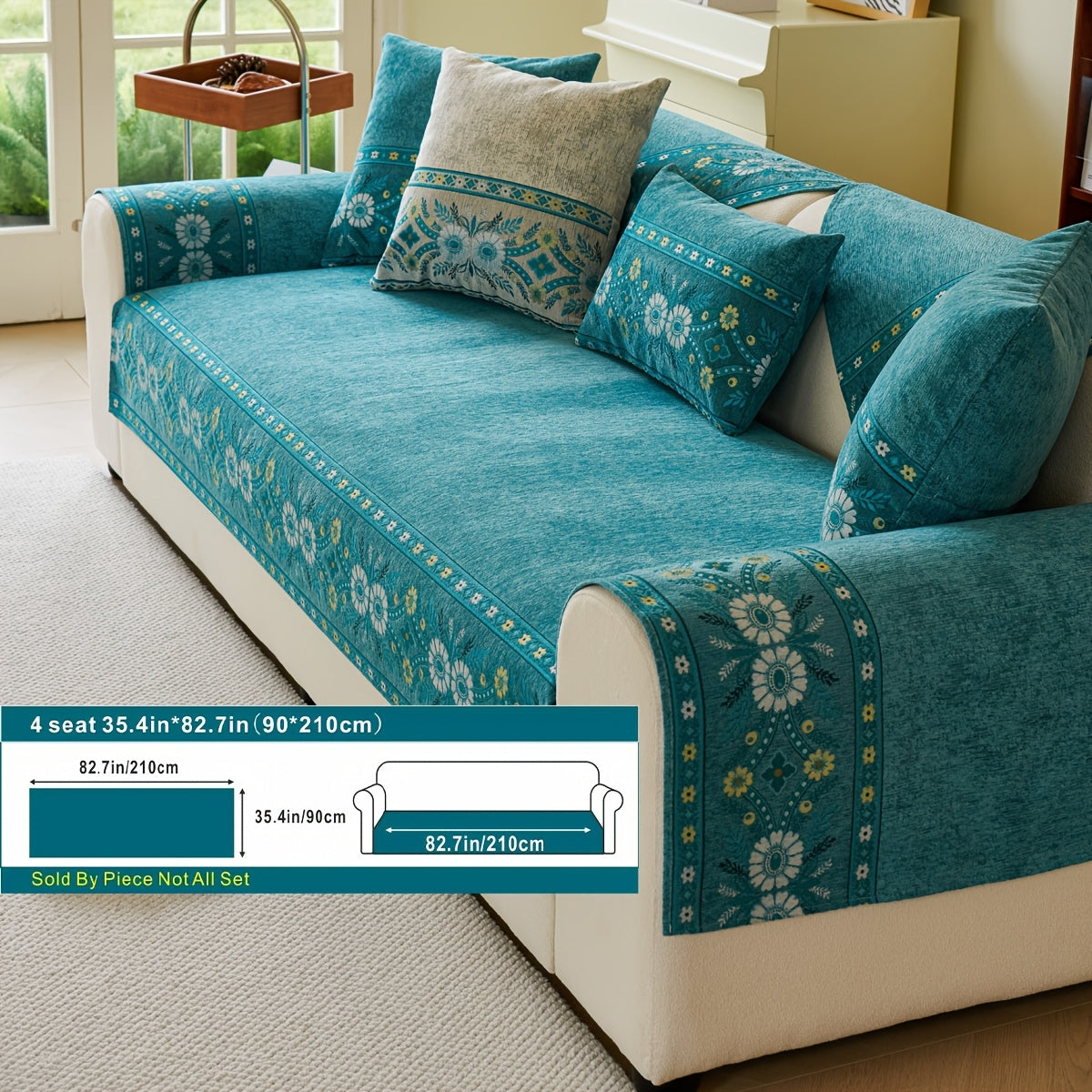 Luxury Anti-slip Venice Sofa Mat | 4-Season Chenille Sofa Cover