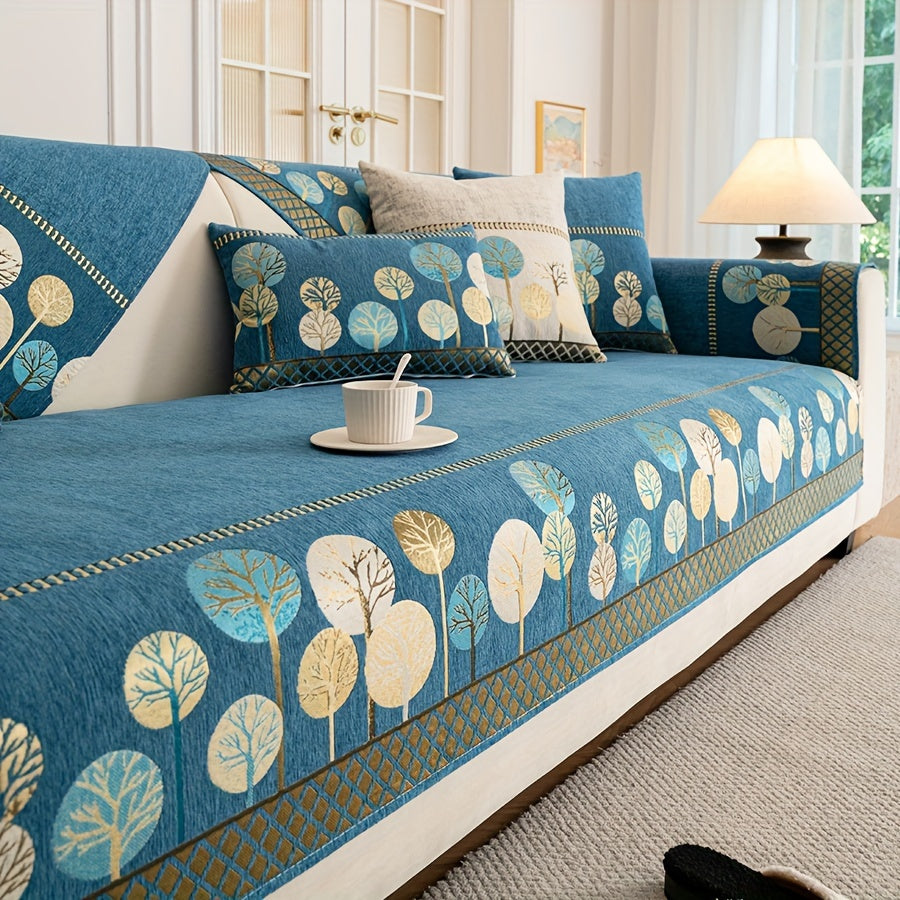 Luxurious Bohemian Chenille Sofa Cover – Non-Slip, Pet-Friendly, Washable