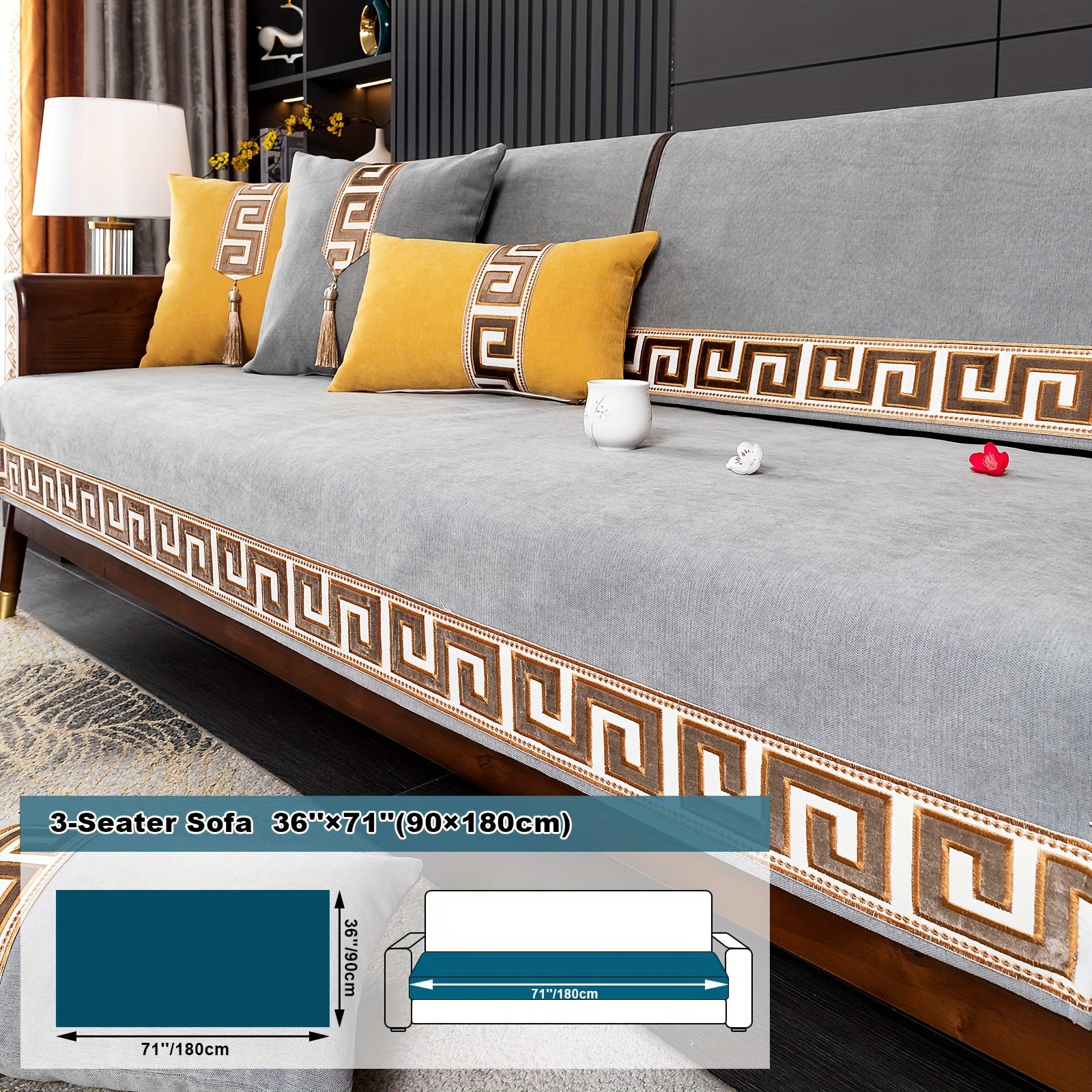 European Light Luxury Sofa Cover Cushion Nordic Snowy Design