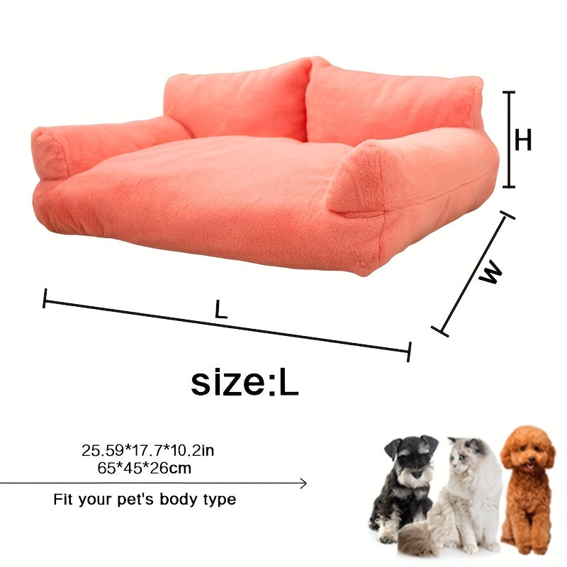 Fluffy Plush Pet Sofa Bed – Soft Calming Couch for Cats & Dogs