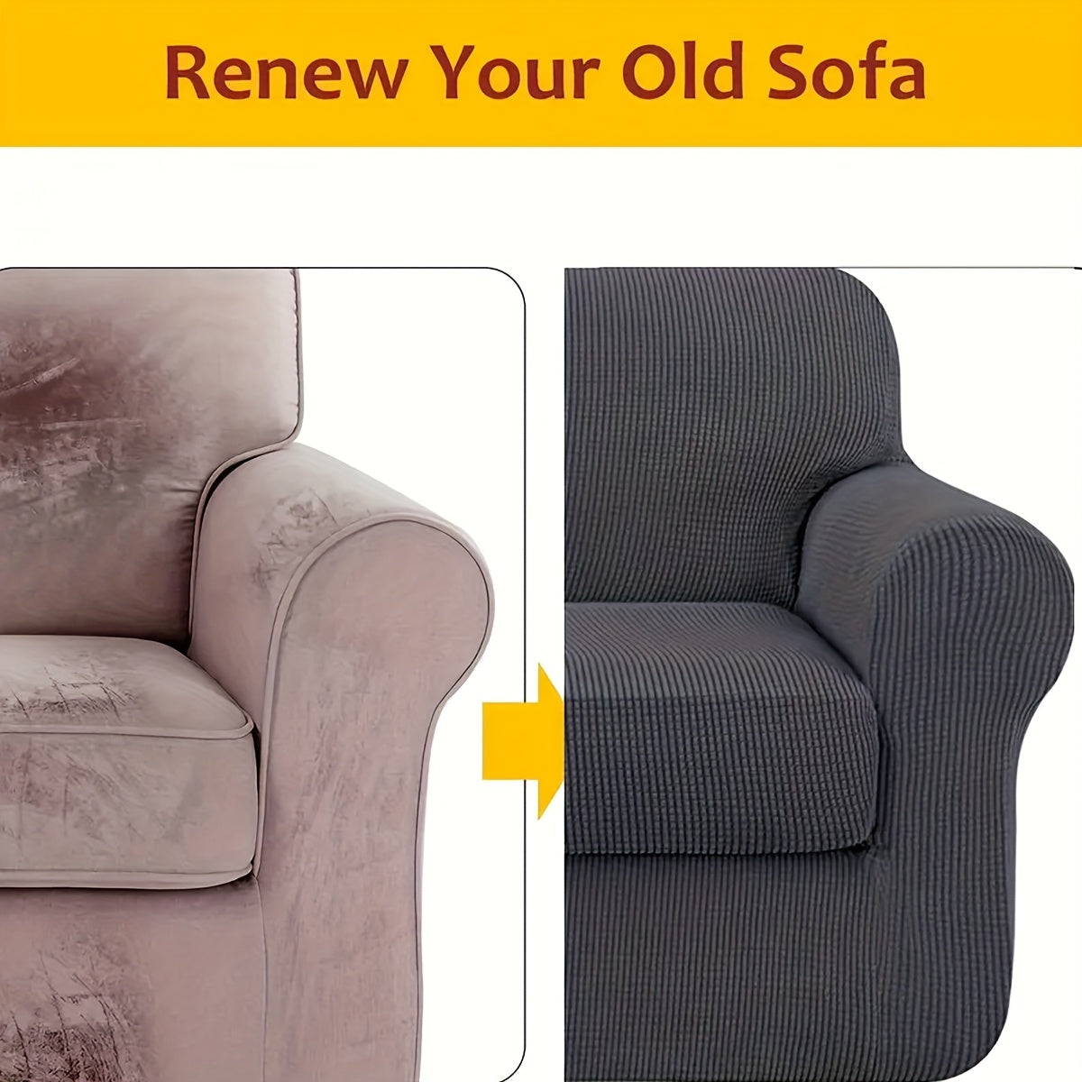 Elastic Sofa Cover Set – Soft 2/3/4PCS Slipcovers for Living Room, Office