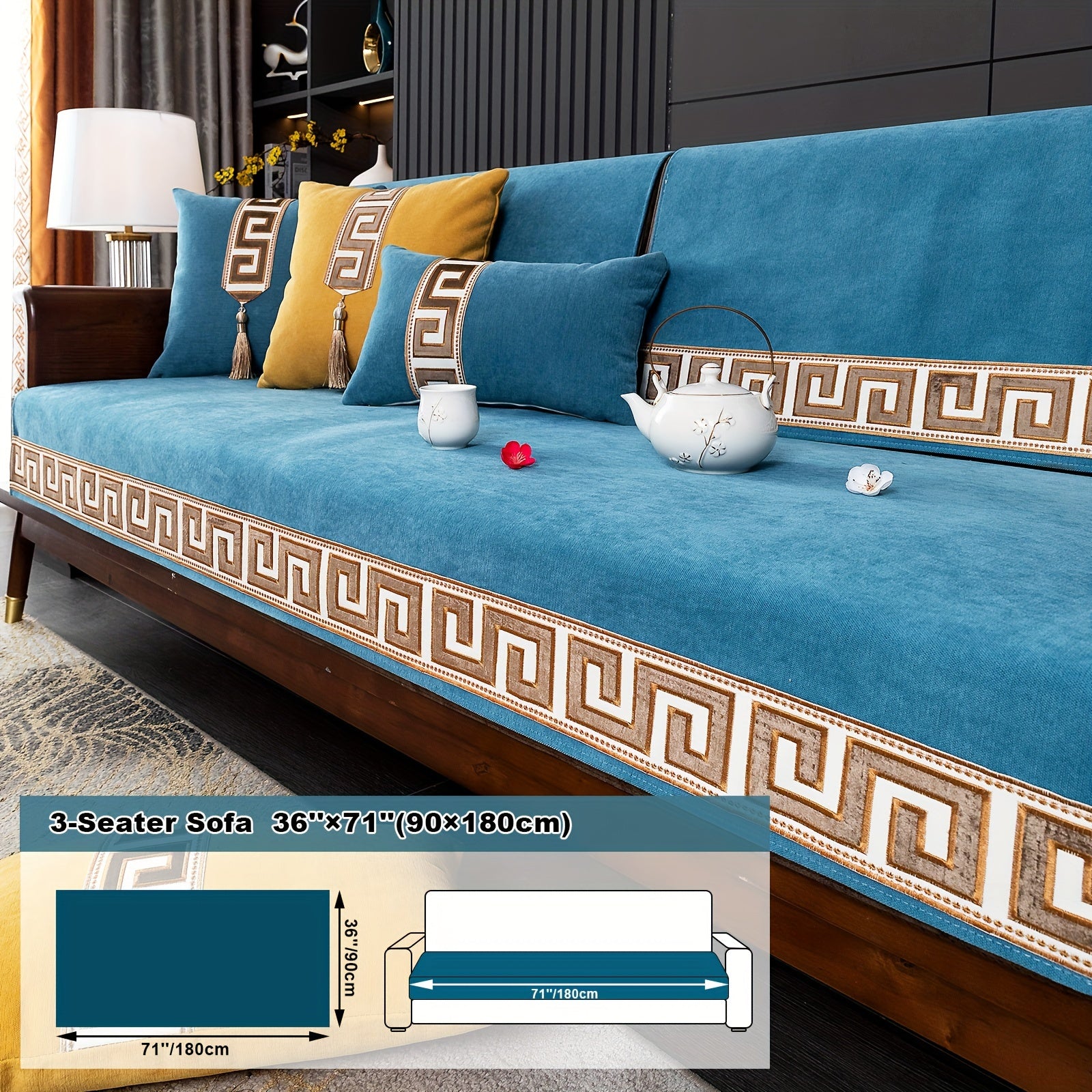 European Light Luxury Sofa Cover Cushion Nordic Snowy Design