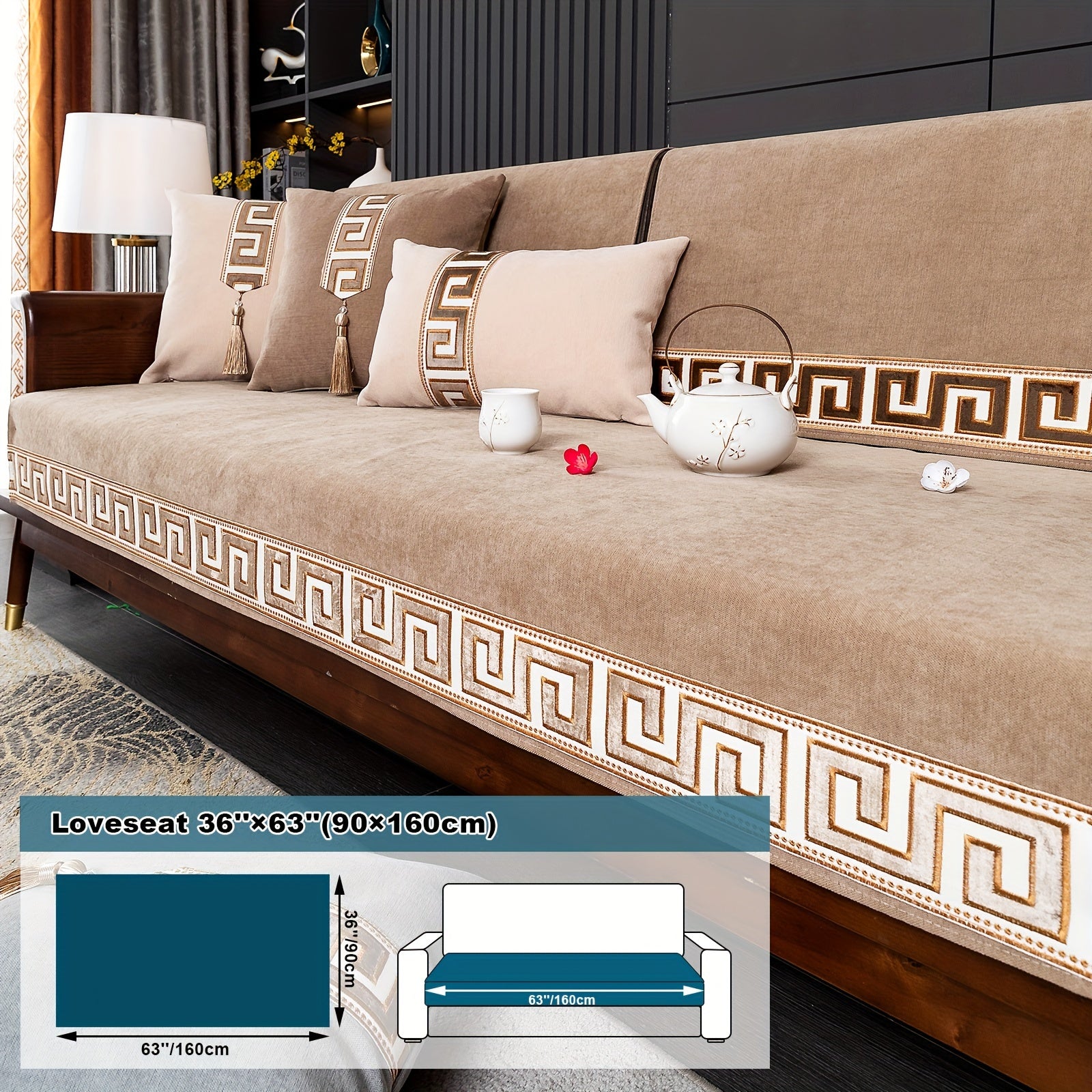 European Light Luxury Sofa Cover Cushion Nordic Snowy Design