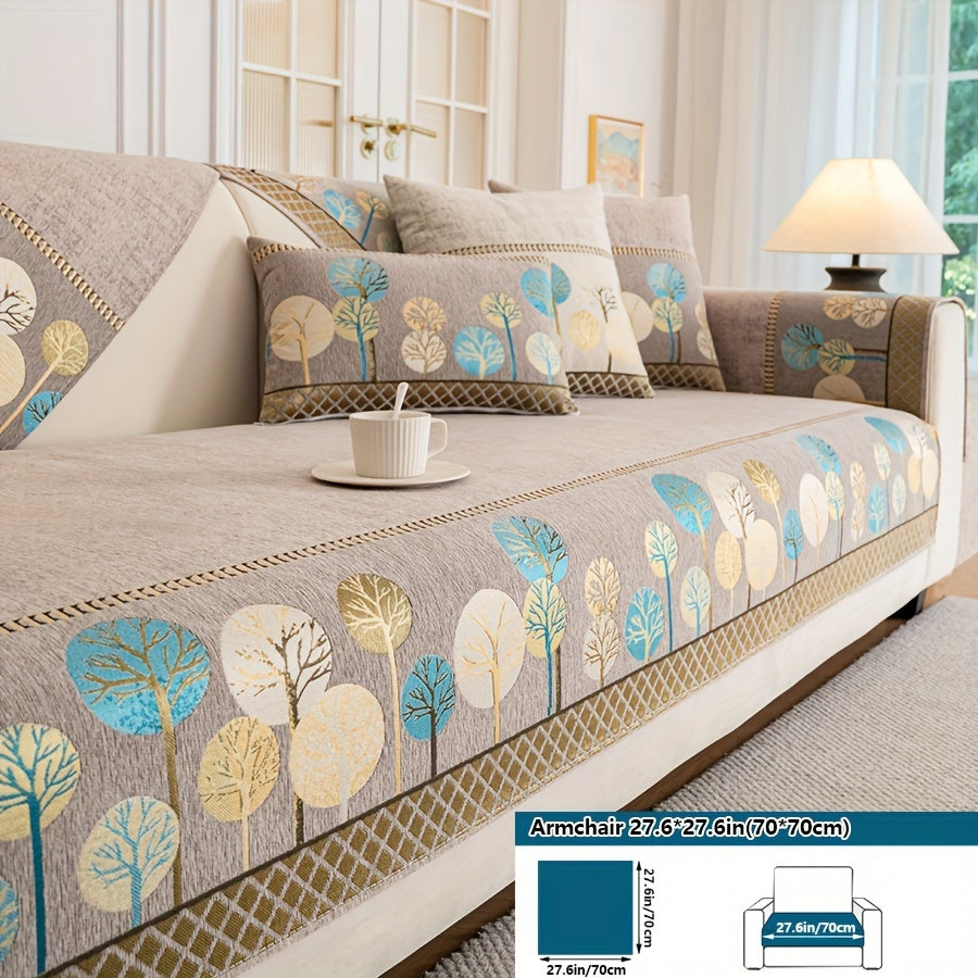 Luxurious Bohemian Chenille Sofa Cover – Non-Slip, Pet-Friendly, Washable