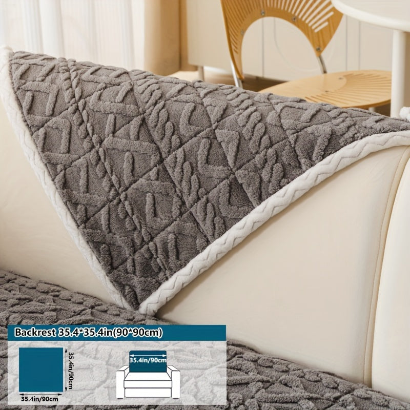 Bosimi Machine Washable Sofa Cover Plush Padded & Non-Slip