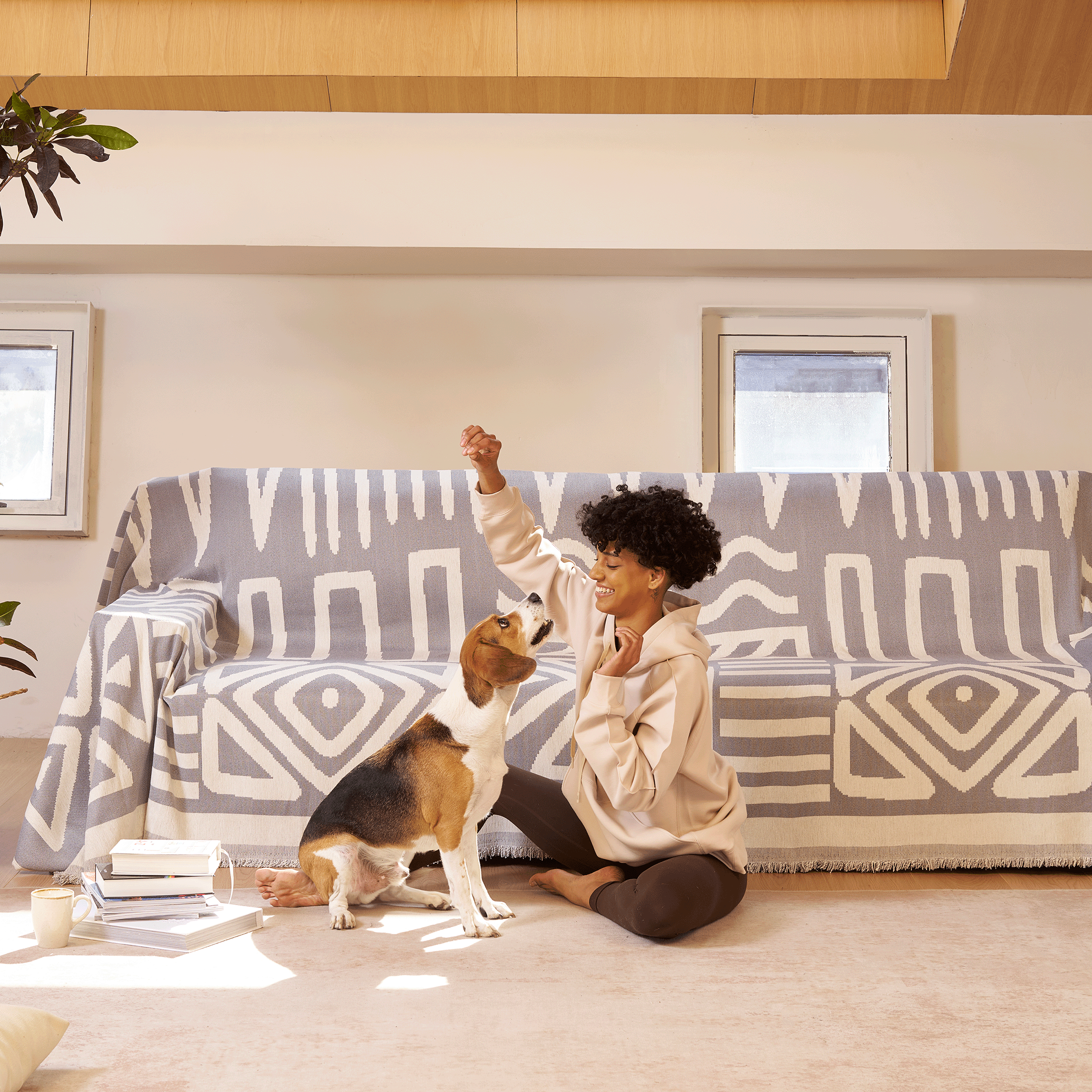 Geometric Boho Chenille Fabric Blanket Sofa Cover