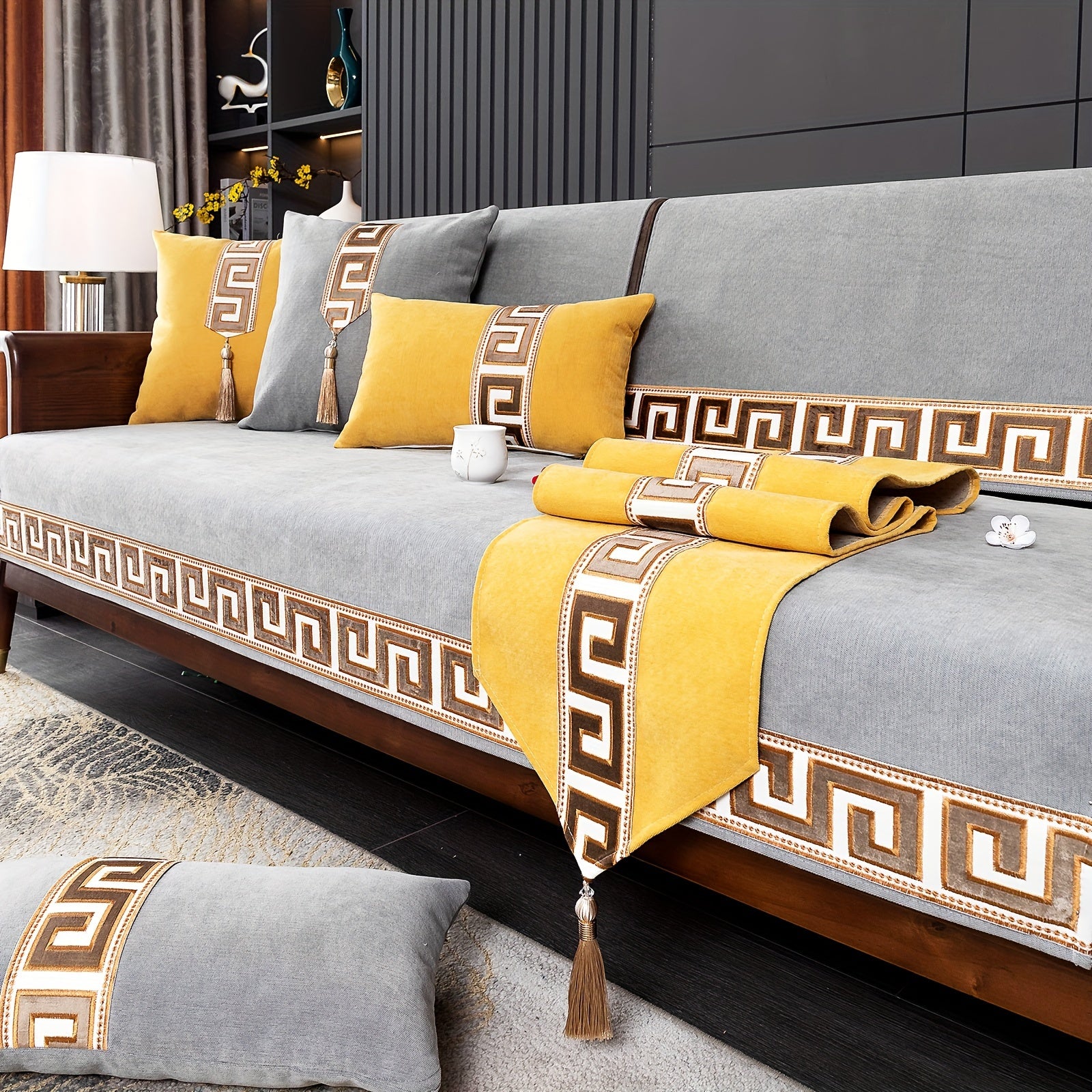 European Light Luxury Sofa Cover Cushion Nordic Snowy Design