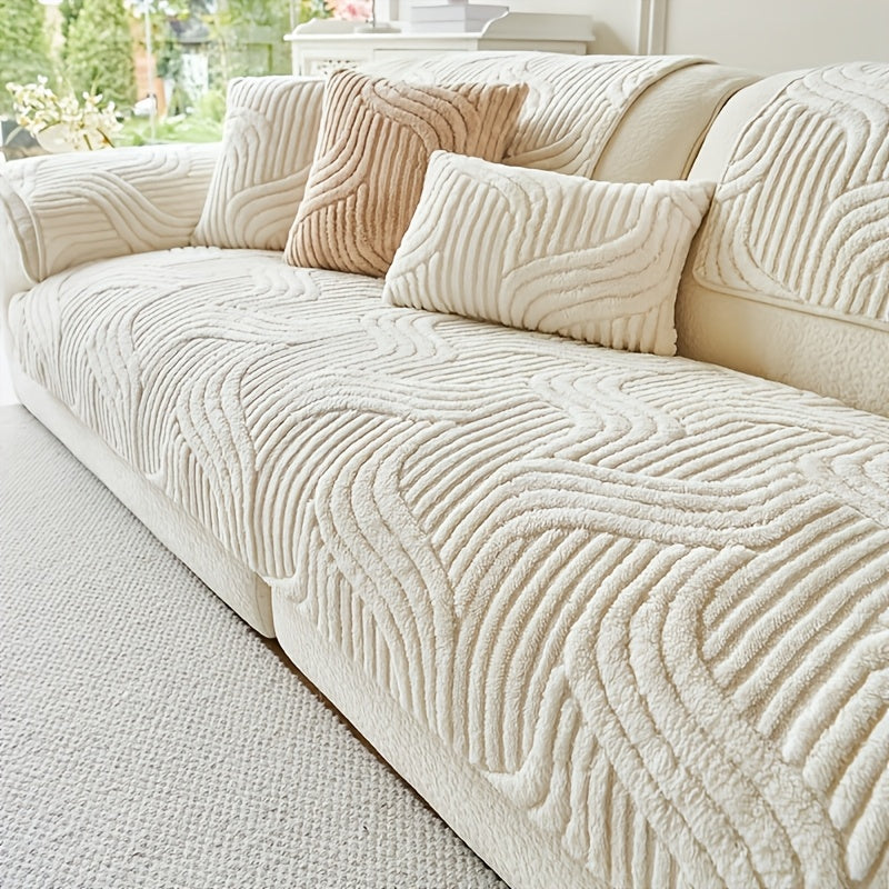Plush Non-Slip Sofa Cover – Luxury Pet-Friendly Washable Couch Protector