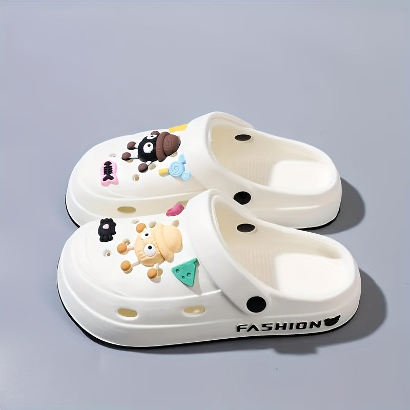Cute Cartoon EVA Clogs for Women – Breathable Summer Beach Sandals with Charms