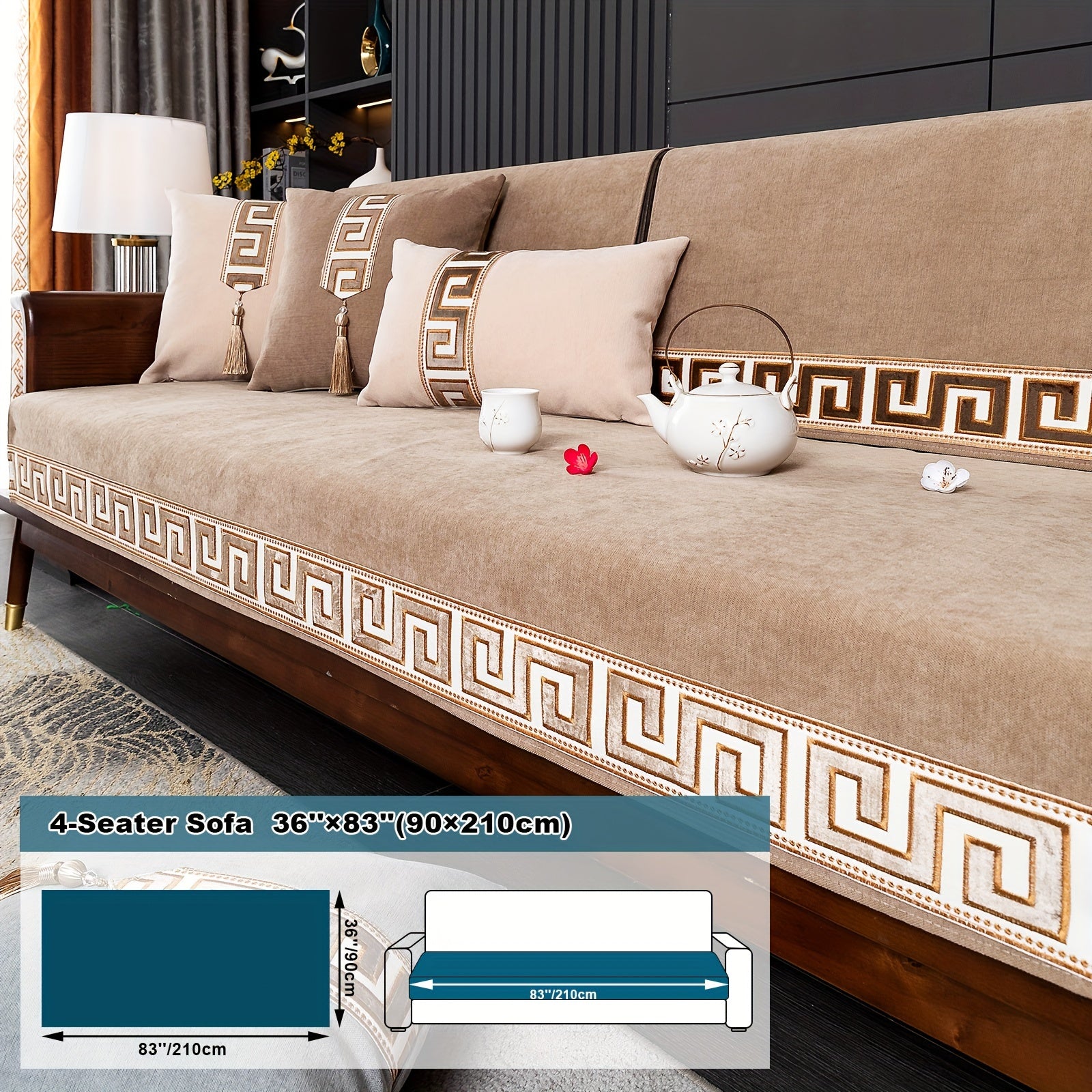 European Light Luxury Sofa Cover Cushion Nordic Snowy Design