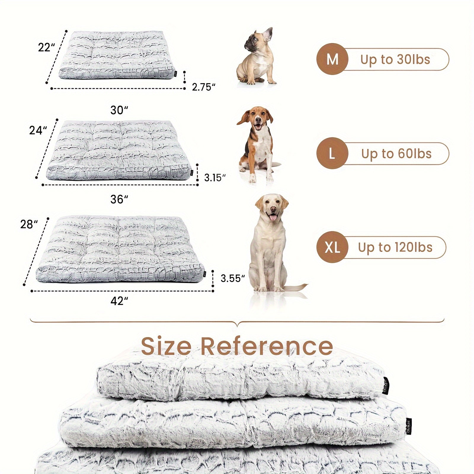 Washable Dog Bed for Medium & Large Dogs – Soft Faux Fur Crate Mat