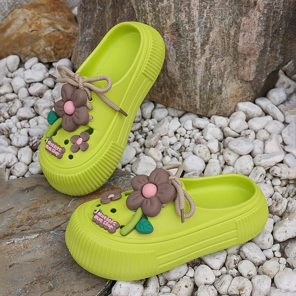 Vibrant Sunflower EVA Mules – Breathable Slip-Resistant Garden & Beach Clogs