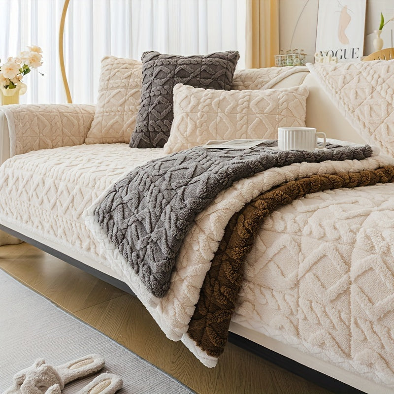 Bosimi Machine Washable Sofa Cover Plush Padded & Non-Slip