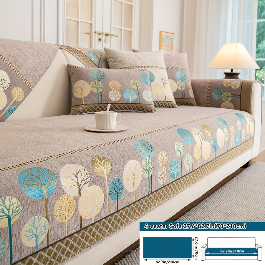 Luxurious Bohemian Chenille Sofa Cover – Non-Slip, Pet-Friendly, Washable
