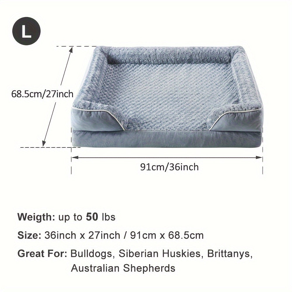 Jumbo Orthopedic Dog Bed – Bolster Sofa for Giant Breeds, Waterproof & Supportive