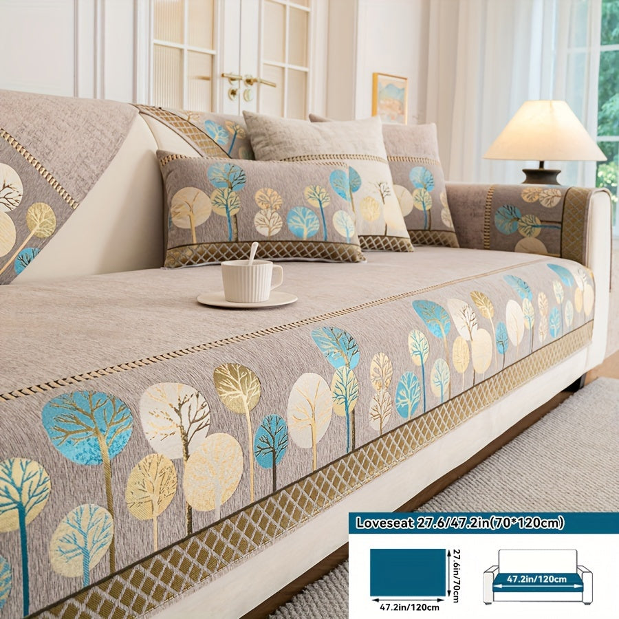 Luxurious Bohemian Chenille Sofa Cover – Non-Slip, Pet-Friendly, Washable