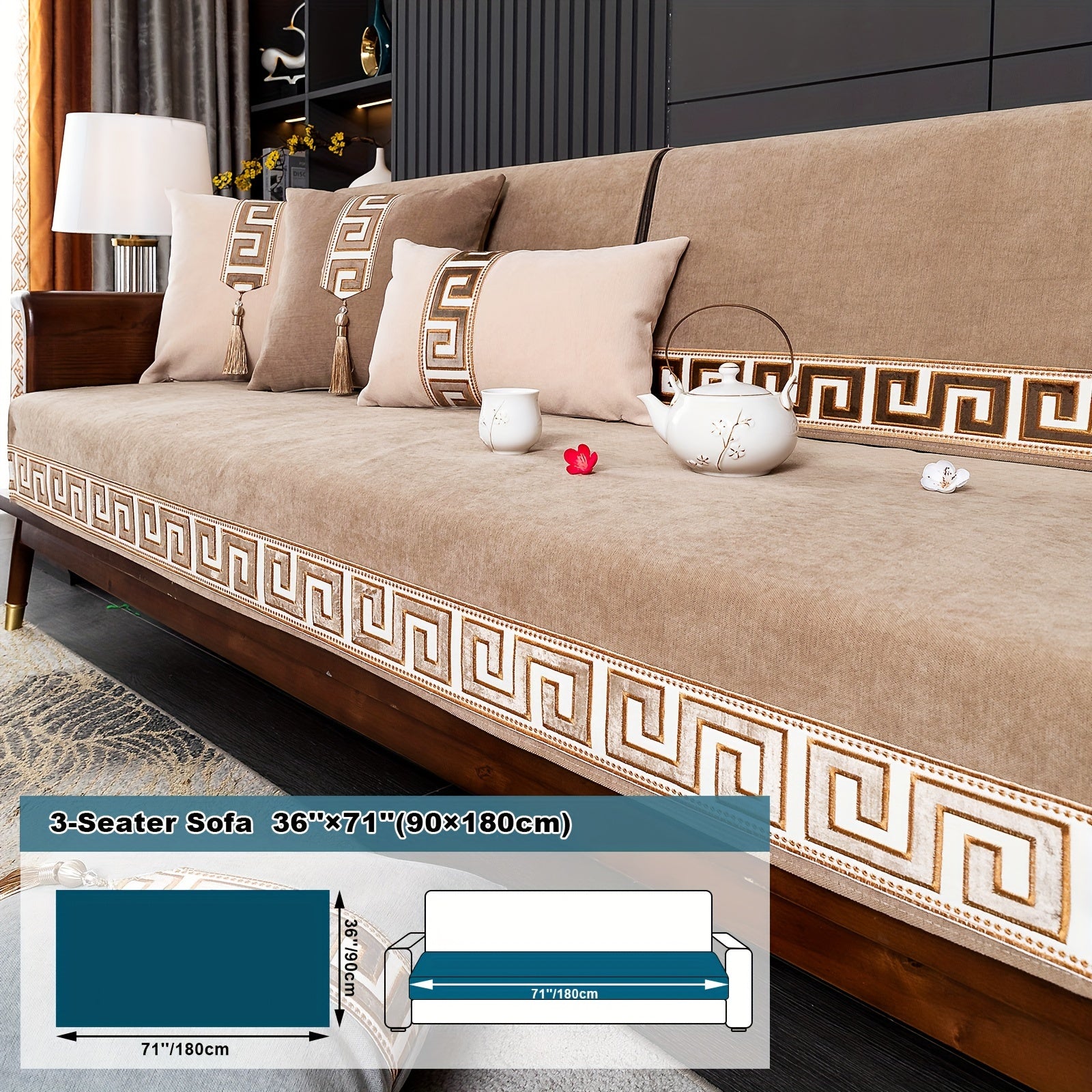 European Light Luxury Sofa Cover Cushion Nordic Snowy Design