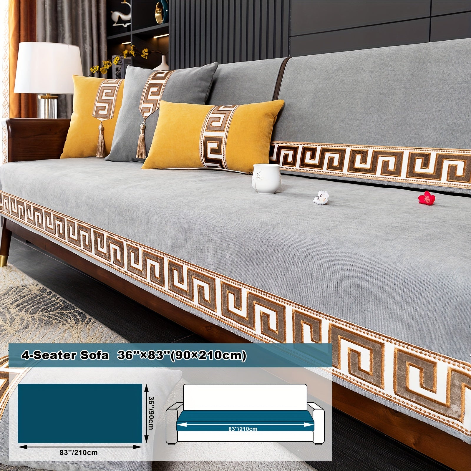 European Light Luxury Sofa Cover Cushion Nordic Snowy Design