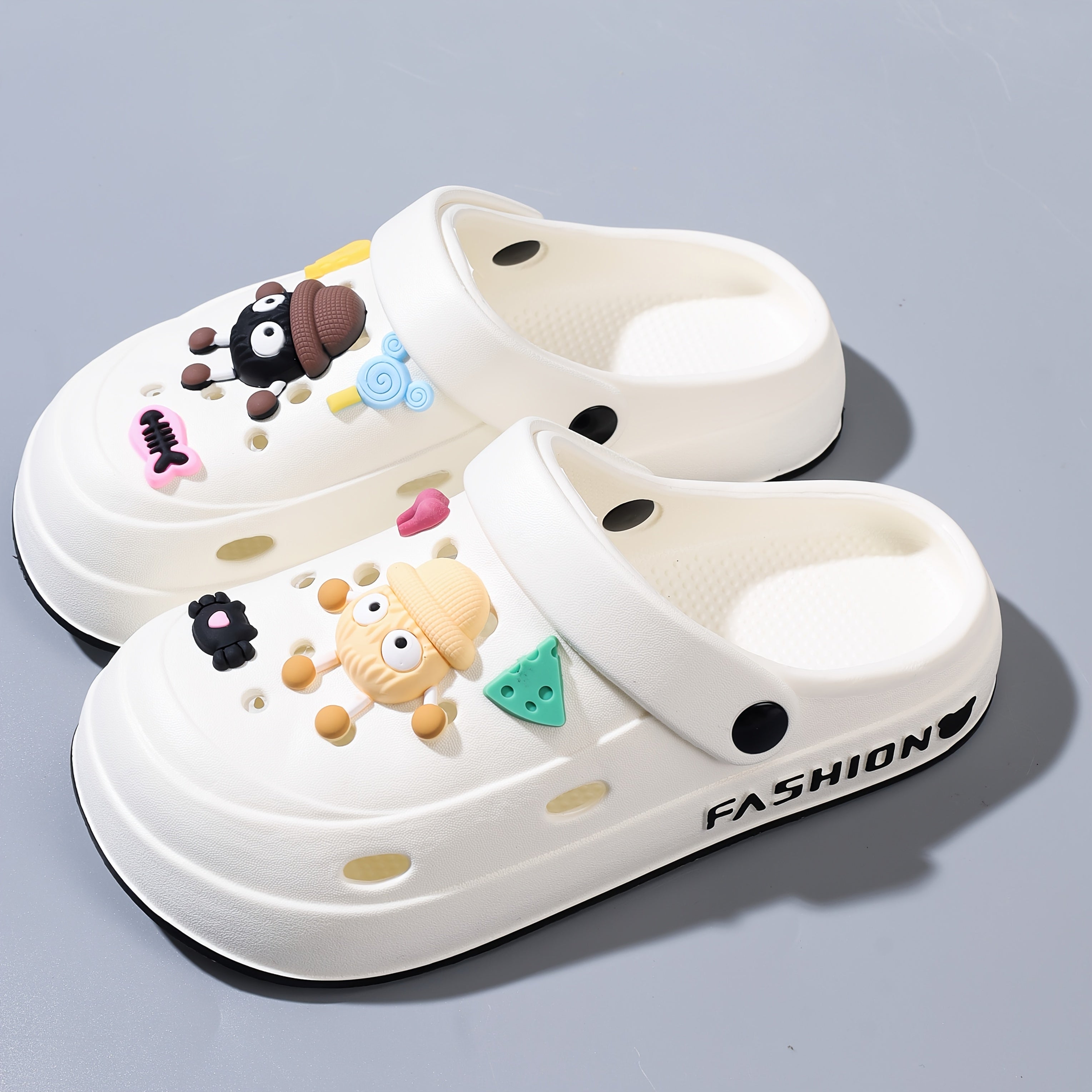 Women’s Cute Coal Ball EVA Hole Shoes – Kawaii J-K Fashion Summer Clogs, Dual Wear