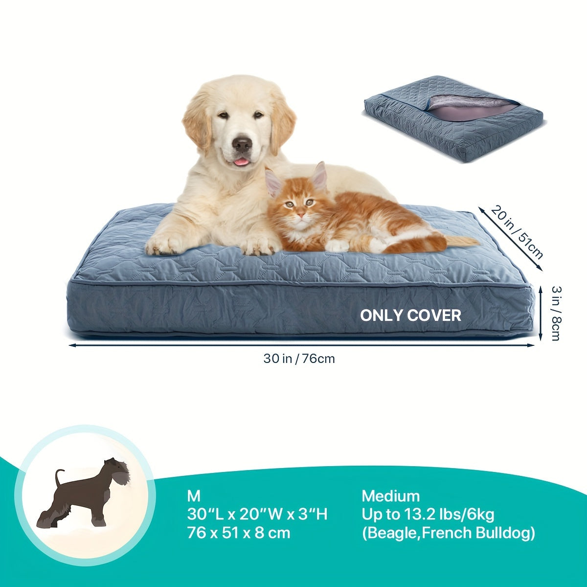 Dog Bed Protector Removable, Washable, Anti-Leak Paw Cover
