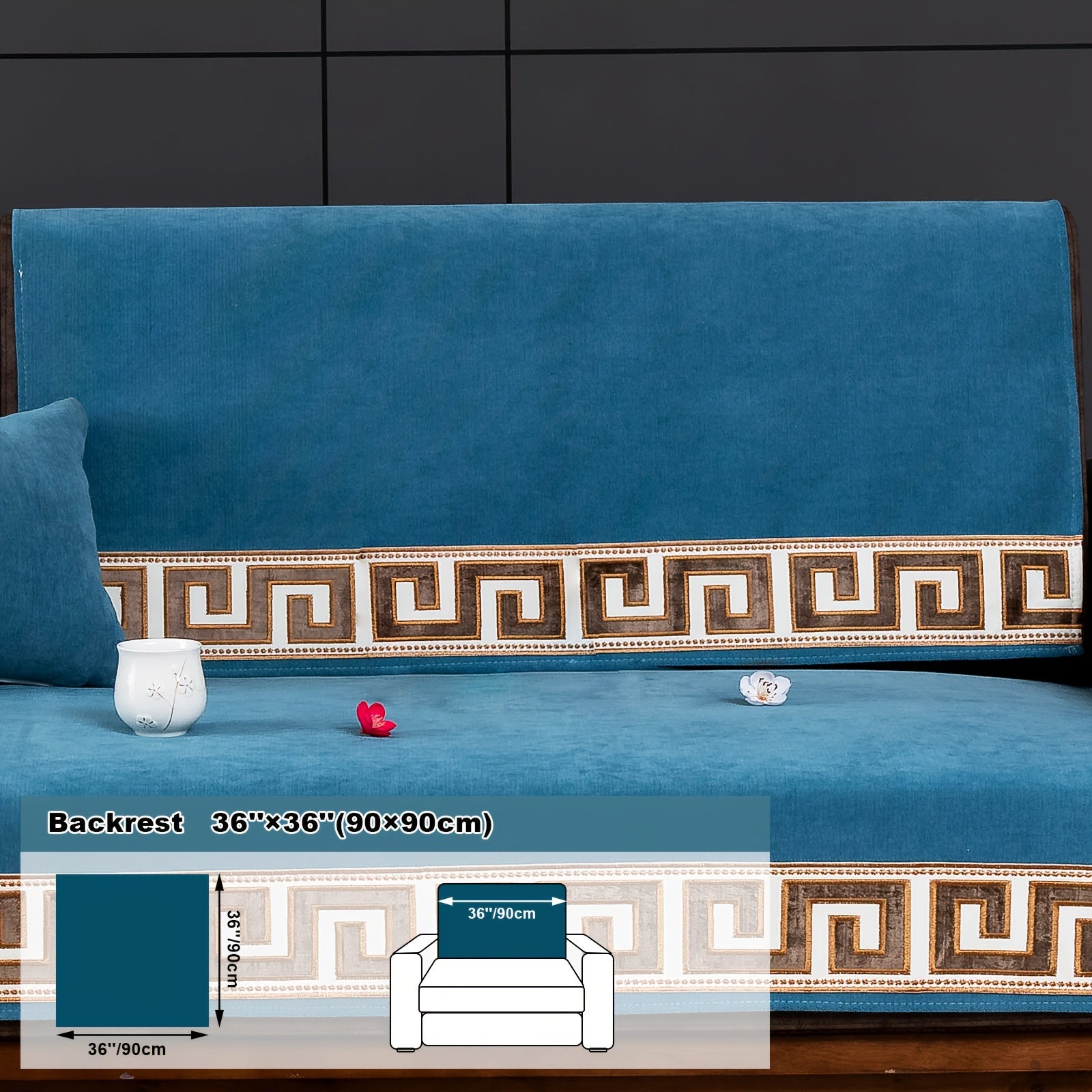 European Light Luxury Sofa Cover Cushion Nordic Snowy Design