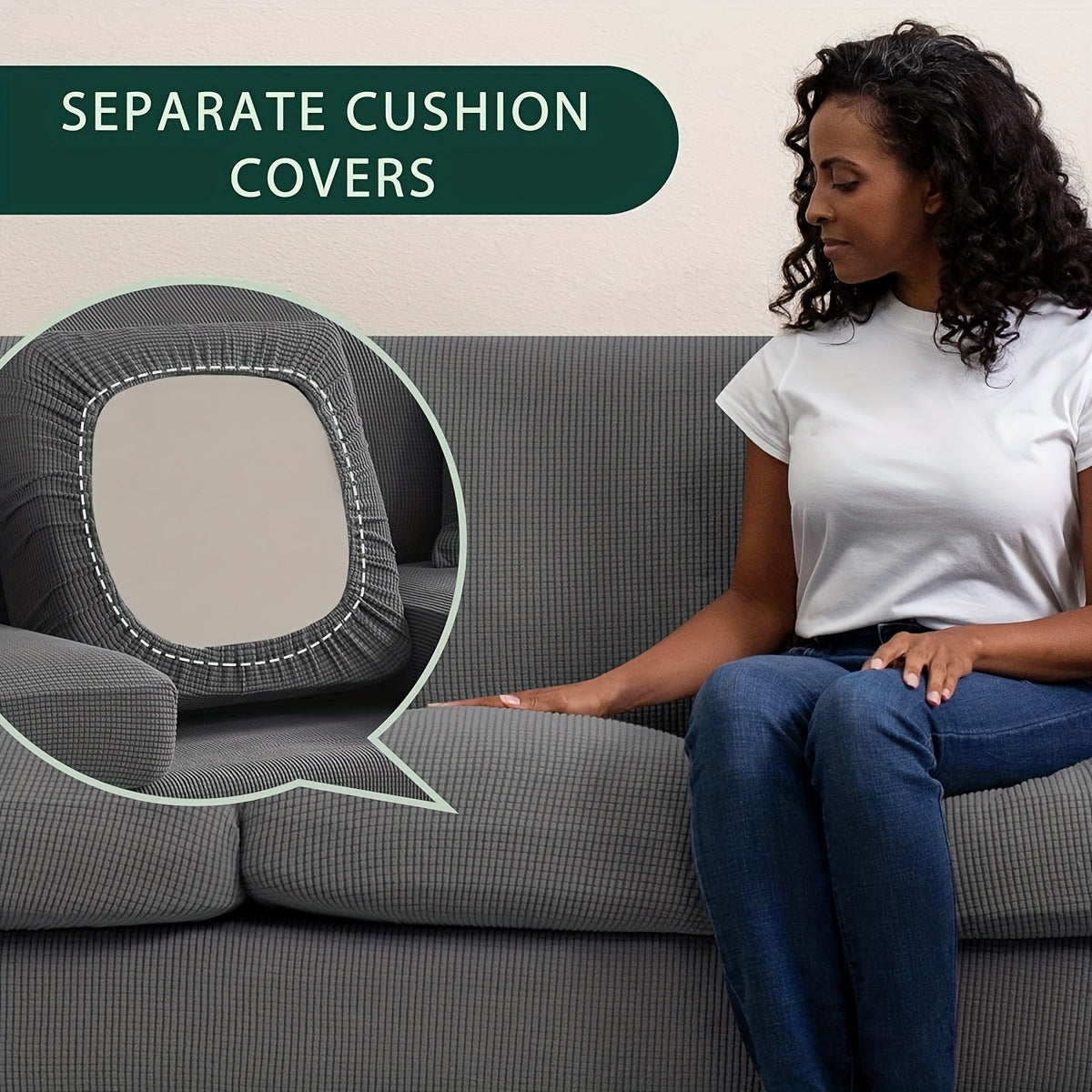 Elastic Sofa Cover Set – Soft 2/3/4PCS Slipcovers for Living Room, Office
