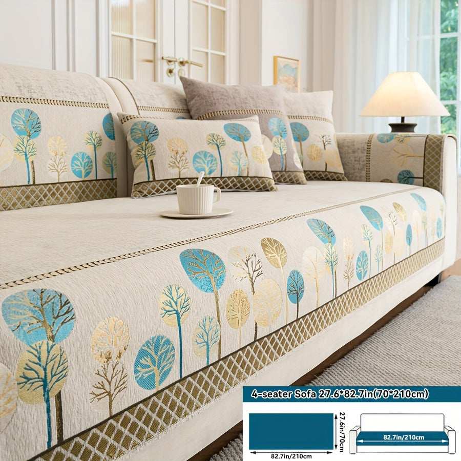 Luxurious Bohemian Chenille Sofa Cover – Non-Slip, Pet-Friendly, Washable