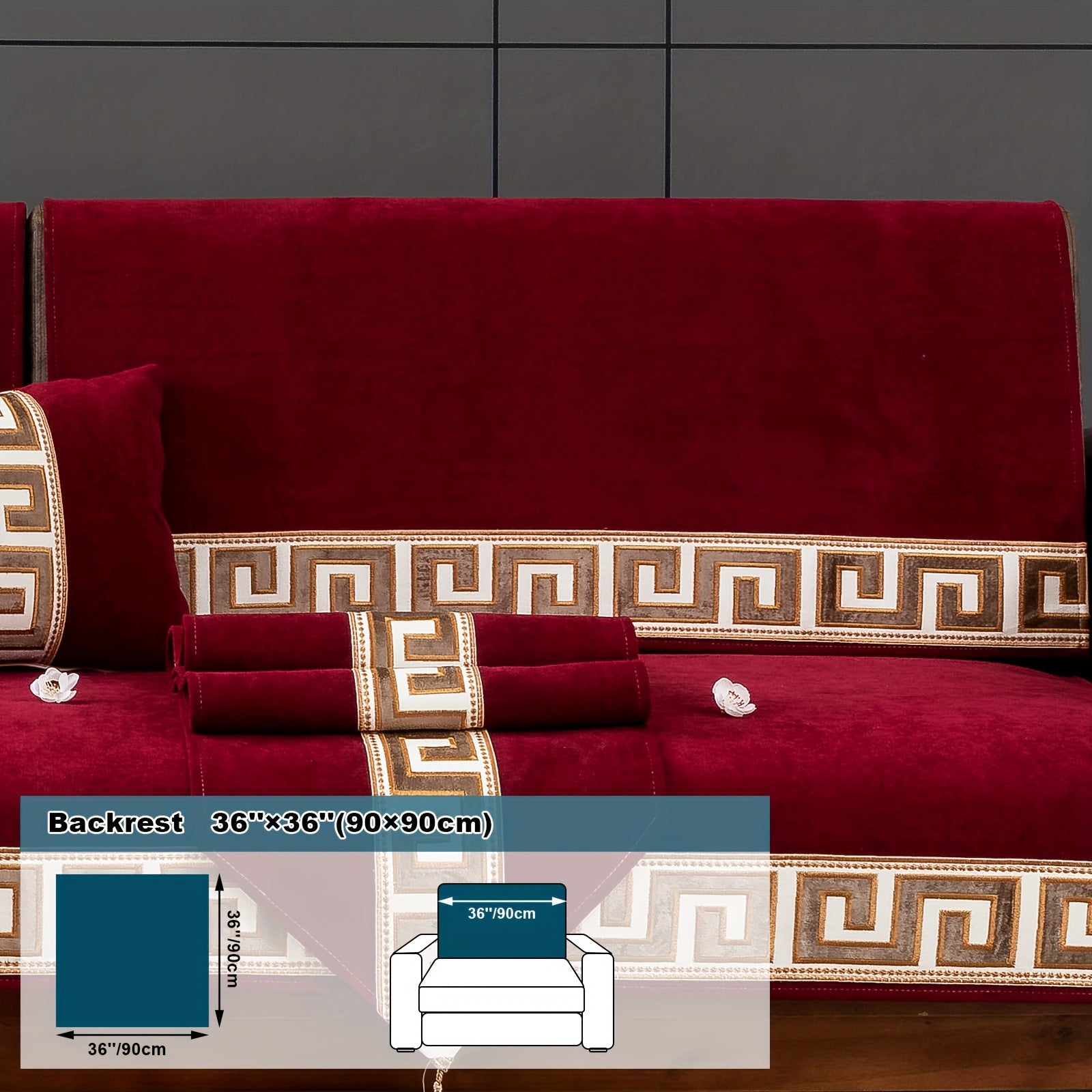 European Light Luxury Sofa Cover Cushion Nordic Snowy Design