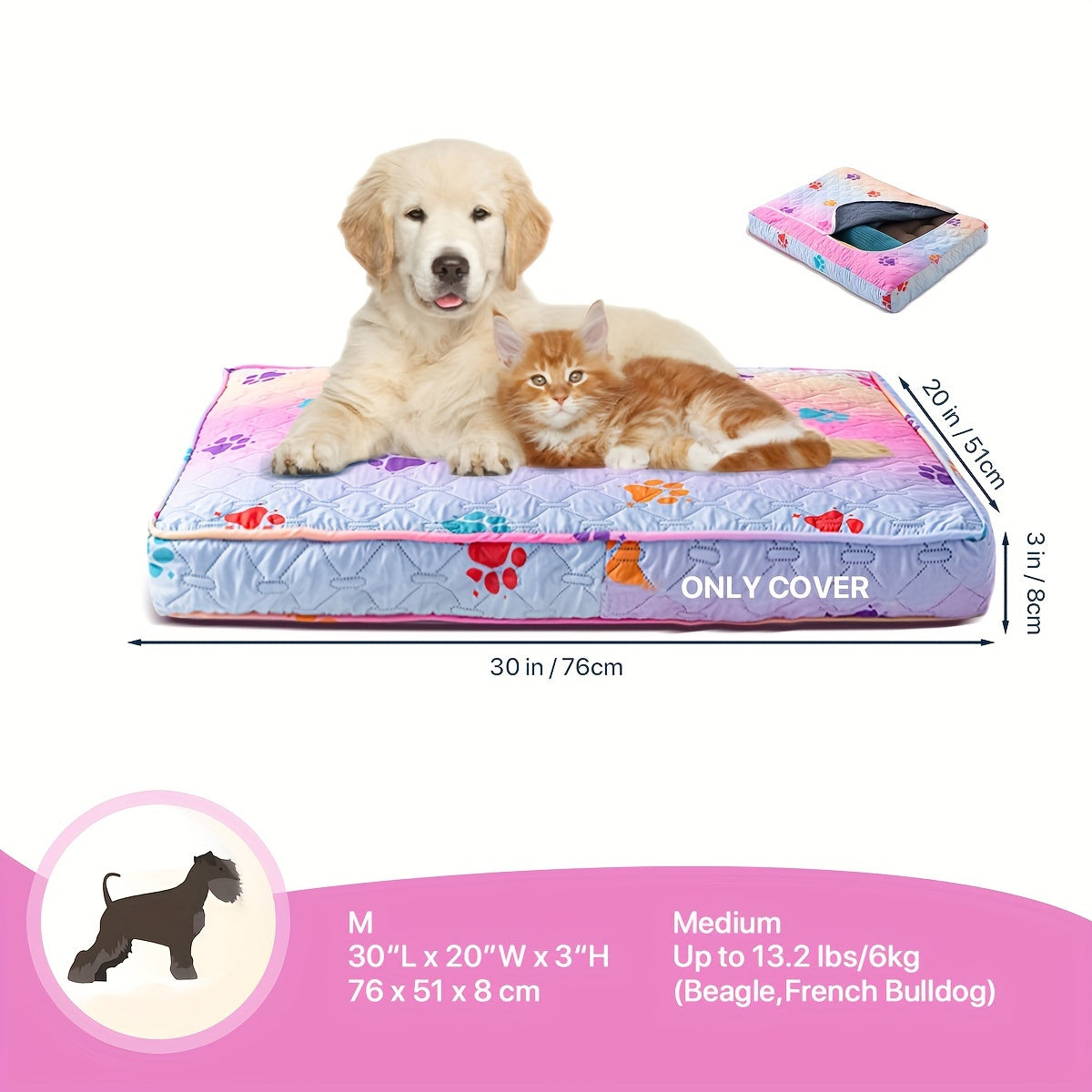 Dog Bed Protector Removable, Washable, Anti-Leak Paw Cover