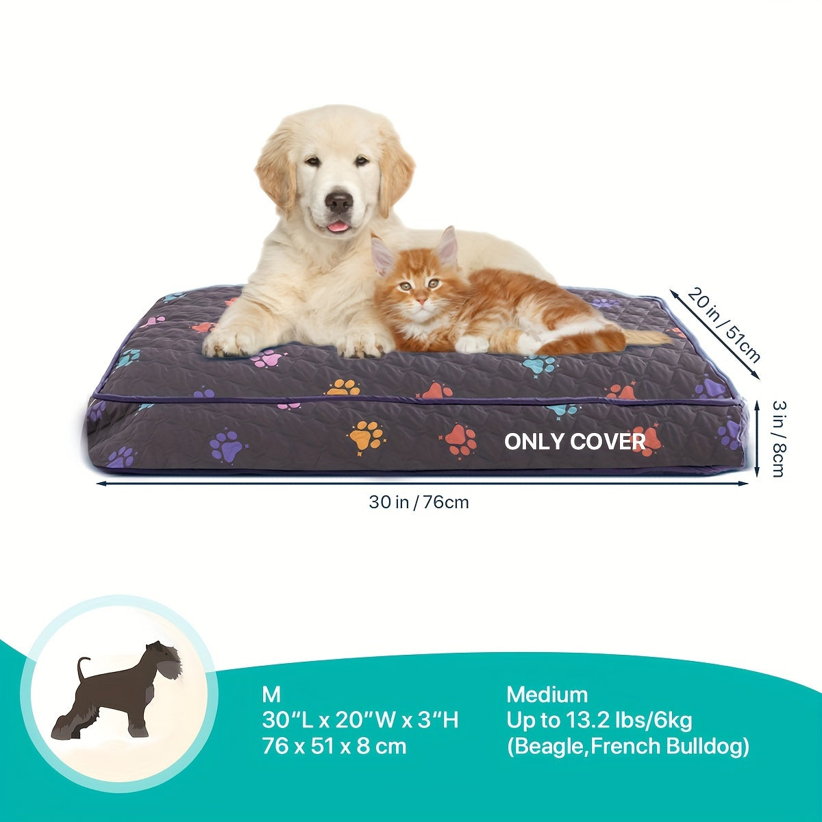 Dog Bed Protector Removable, Washable, Anti-Leak Paw Cover