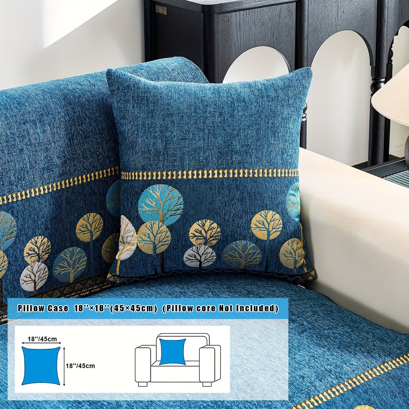 Bohemia Chenille Sofa Cover Geometric Embroidery & Pet-Friendly